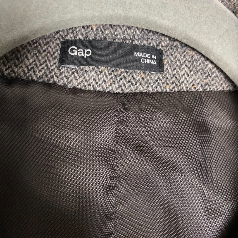 Gap Tweed Donegal Blazer Sport Coat Jacket Dusty Grey Utility Mens 40R Military - Picture 5 of 7